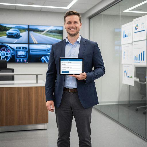 Użytkownik korzystający z kalkulatora ubezpieczeń samochodowych